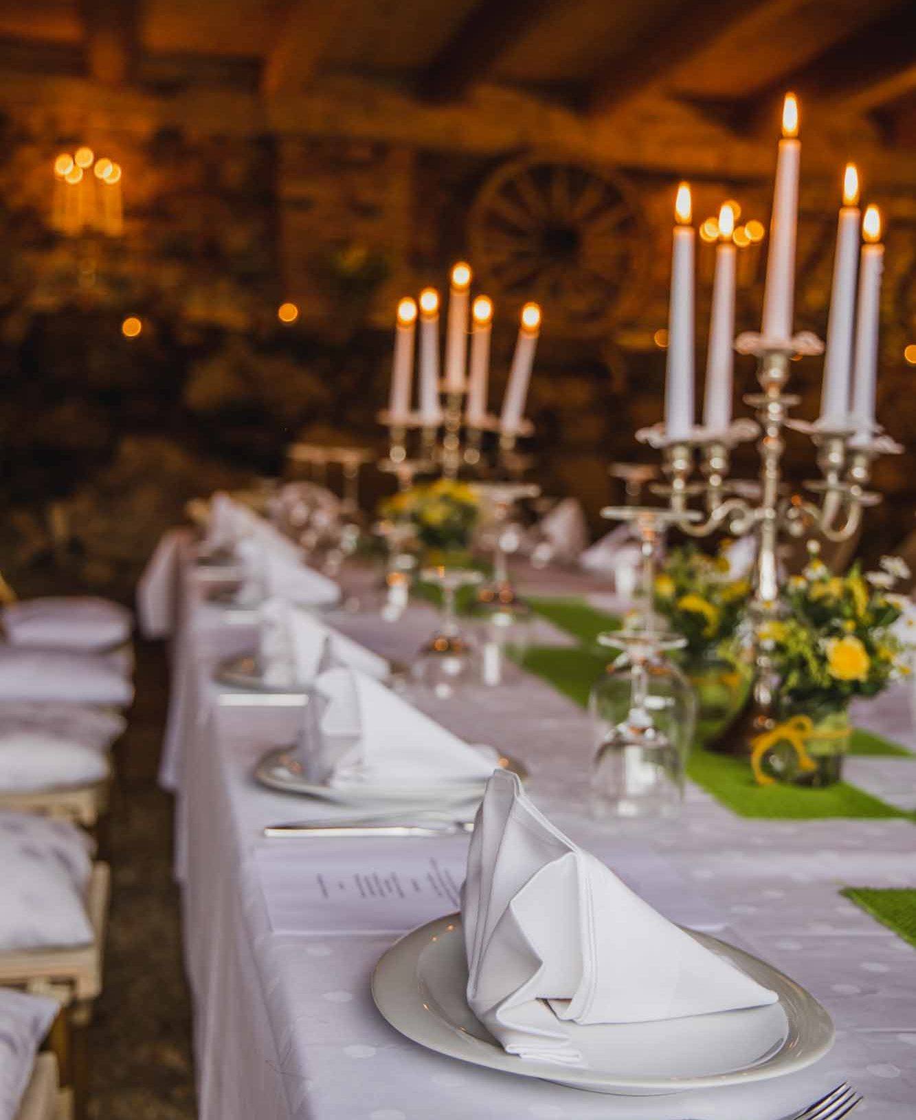Hochzeitfseier Tisch